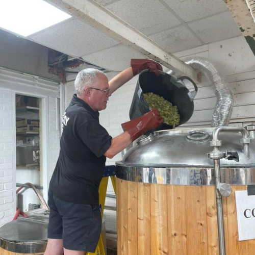 Trevor Jeffrey brewing Beer